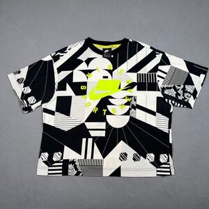 Nike‎ Sportswear T Shirt Womens M All Over Print Abstract 90s Color Block AT0564